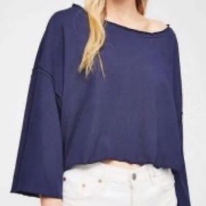 Free People Ruffle Detail Top in Moonlight Surf - Small